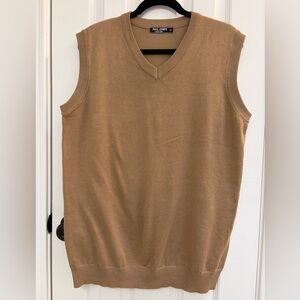 Men's Camel V-Neck Sweater Vest